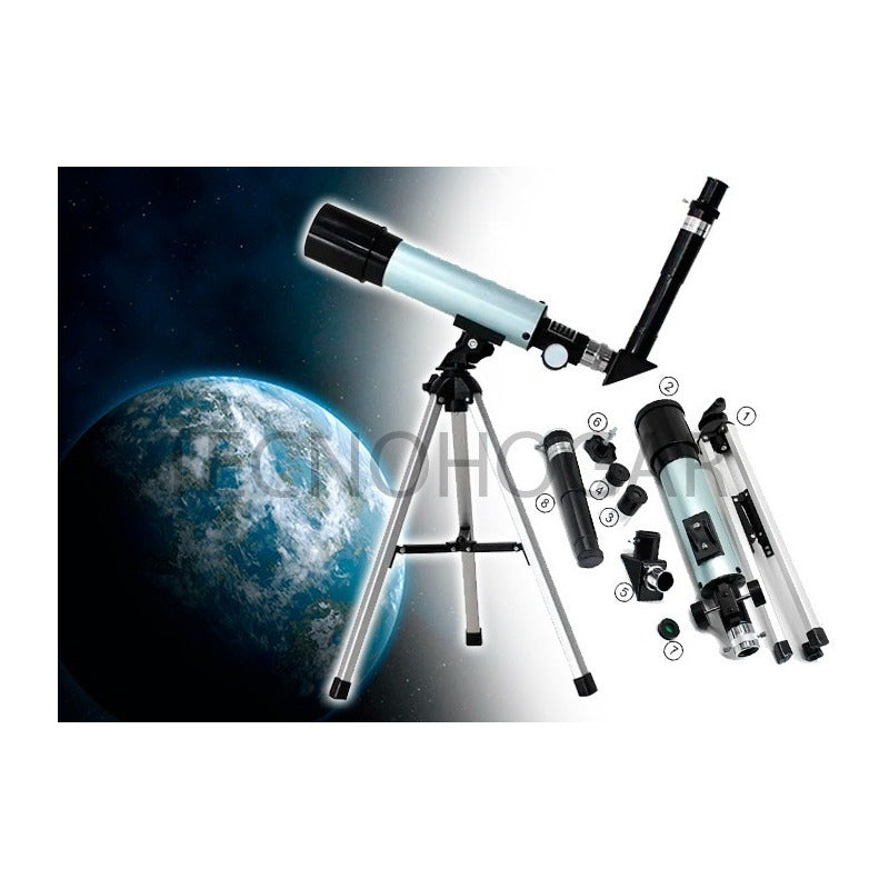 Telescopio Refractor Monoculo Telescopio Monocular Aprendiz Plateado
