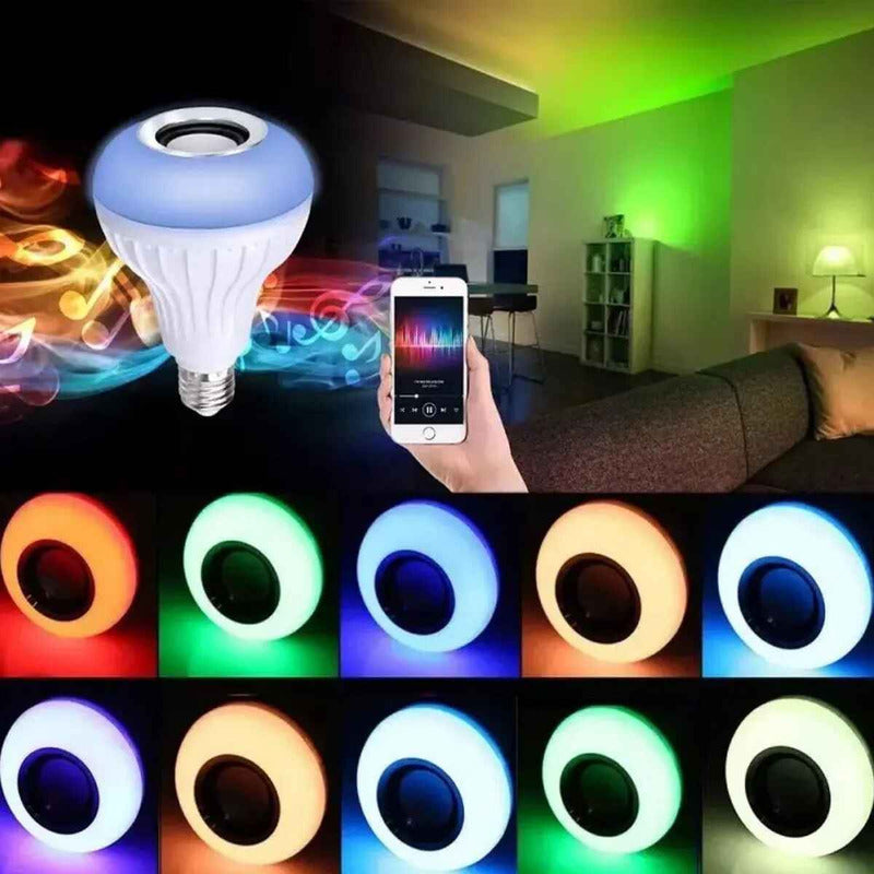 Ampolleta Rgb Con Parlante Bluetooth Led Control Remoto Rgb