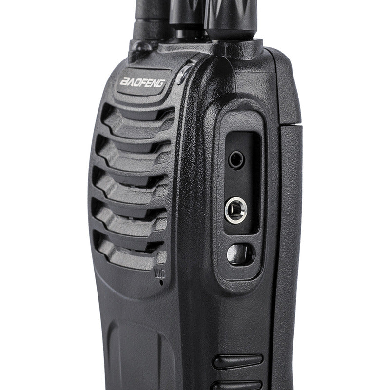 Walkie Talkie Bf-888s Negro Radio Transmisor Pack Duos Recargable Por Usb Con Linterna Led Integrada 16 Canales Uhf... 400-470 Mhz