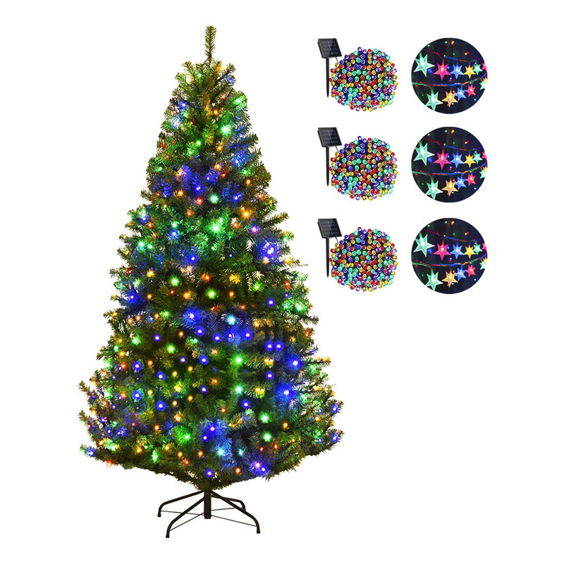 Arbol De Navidad Con Base + 6 Luces Solares Modelos Variados