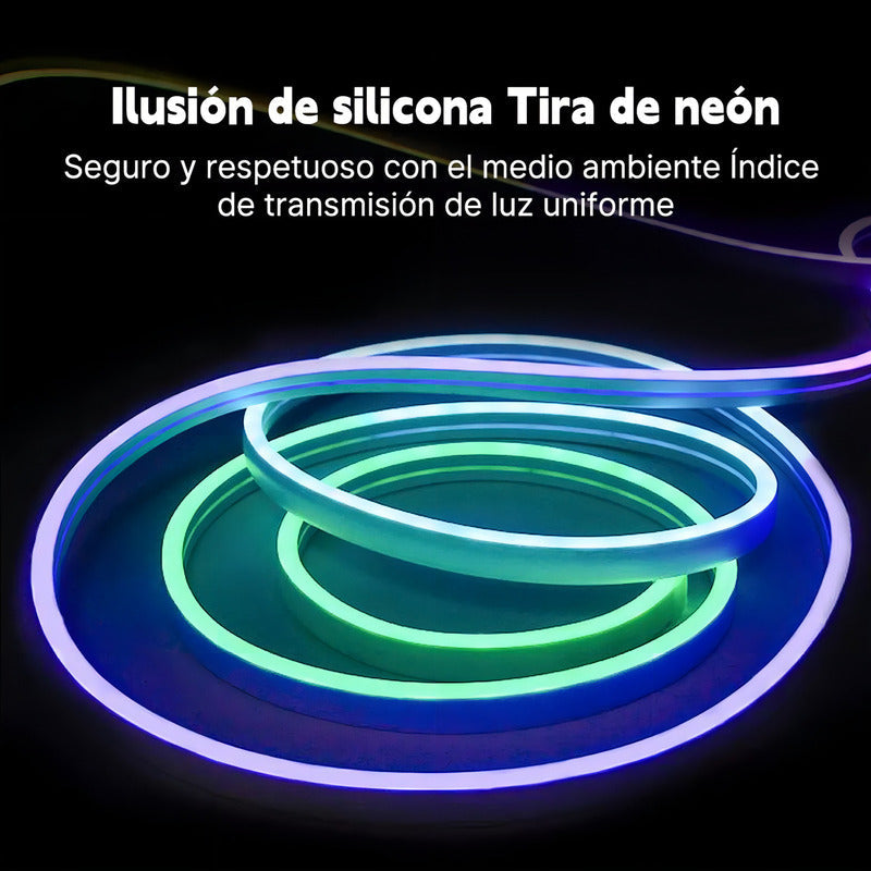Tira Led Luz Rgb Neón Bluetooth Cinta 5 Metros Usb + Control Rgbic