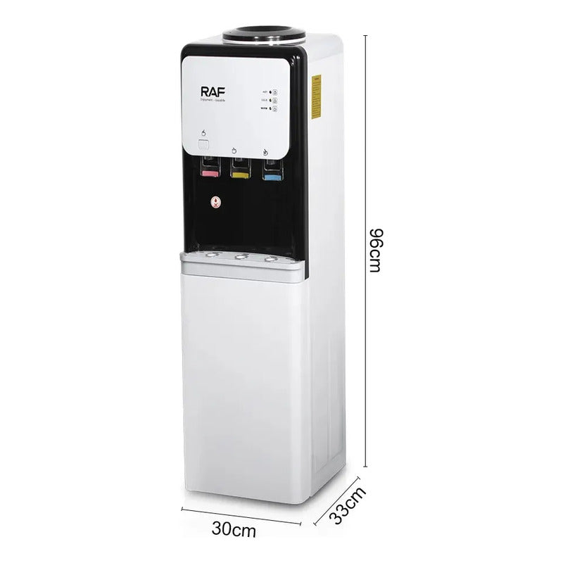 Dispensador De Agua Eléctrico Grande 3 En 1 Con Mini  Nevera Beige