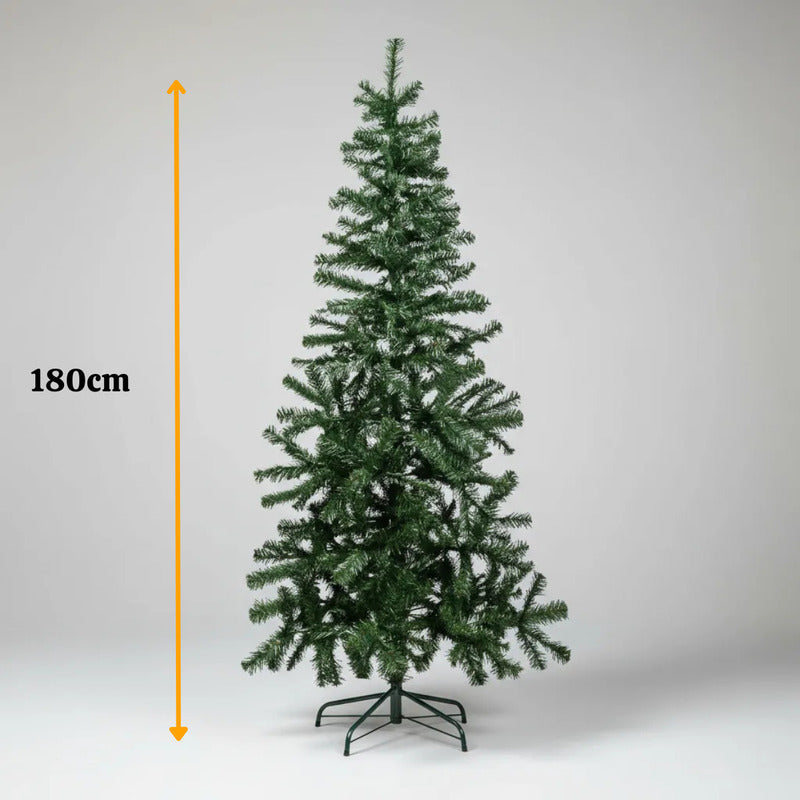 Árbol De Navidad Roro 180 Cm Verde Frondoso Desmontable Base Metálica