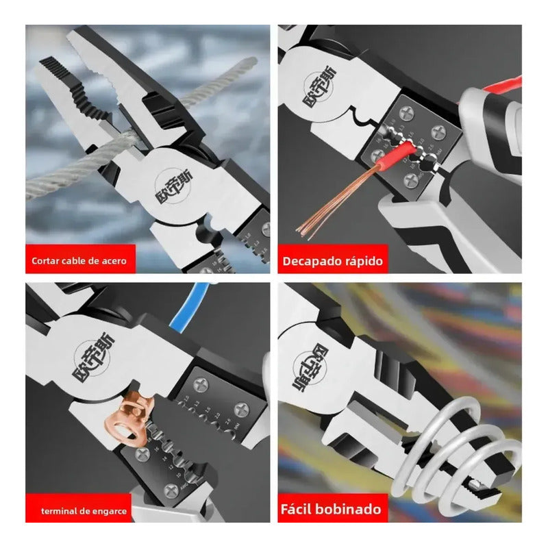 Pinza Alicate Multiusos Herramienta Electricista Pelacables
