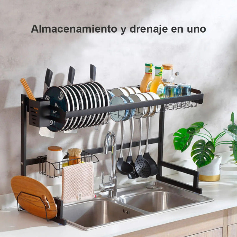 Escurridpremium Xl Secador De Platos 85 Cm Secador Loza Negro - 228217
