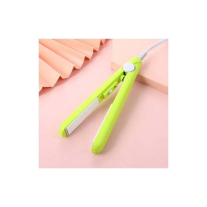 Mini Plancha Eléctrica Alisadora De Pelo De Cerámica Viaje Verde