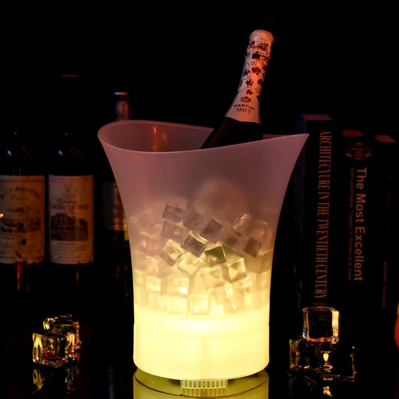 Hielera Con Parlante Y Luces Led Bluetooth Bar Blanco Traslúcido