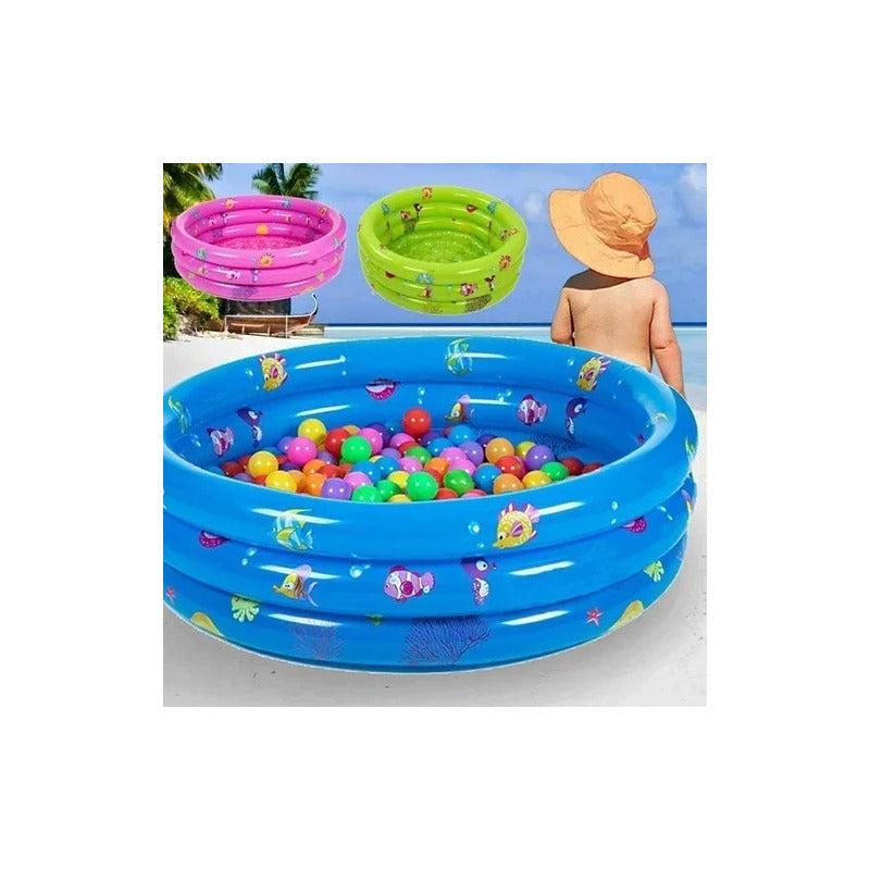 Piscina Plástica Inflable Flotante Niños Verano Resistente Azul