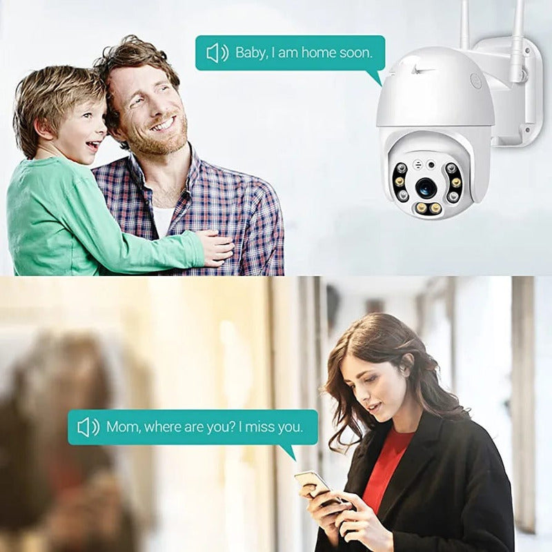 Cámara De Seguridad Domo Exterior Wifi Jortan 360° Full Hd Ip66 Blanco