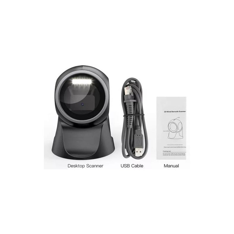 Escaner Lector Código De Barras 1d 2d Escritorio Usb Laser Negro Usb