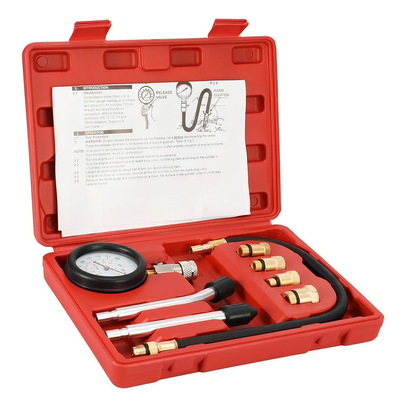 Kit De Manómetro Automotriz De 0-300 Psi Con Estuche