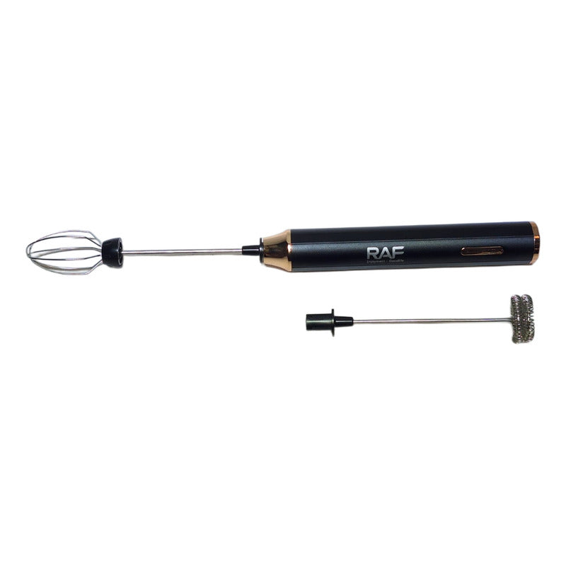 Batidora Electrica Espumador Recargable Raf 10w 2 En 1 Negro