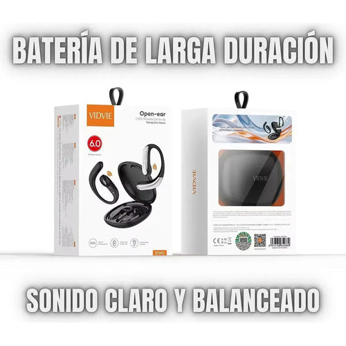 Audifonos Deportivos Vidvie Oido Abierto Open Ear Bluetooth Negro