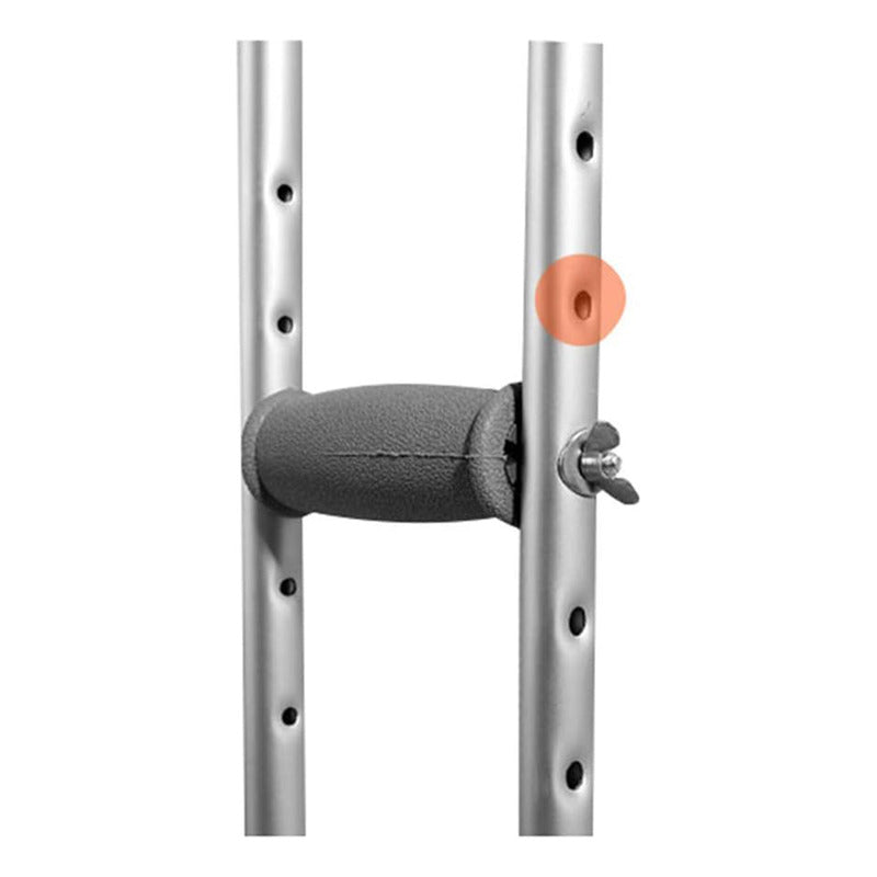 Muletas Axilar Aluminio Pack X2 Bastones Goma Antideslizante Gris Oscuro