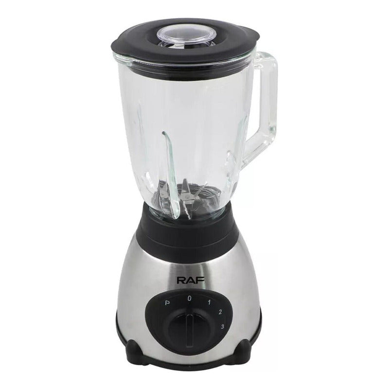 Licuadora 2 En 1 Vaso De Vidrio Resistente De Alta Calidad Plateado