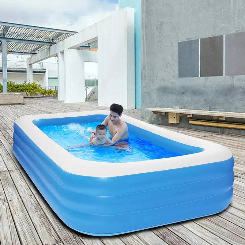 Piscina Inflable 3 Mts 3 Anillos 1050 Lts Azul