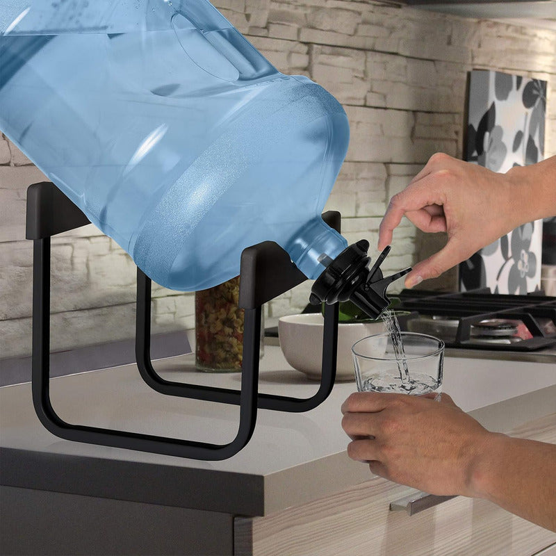Estante Para Bidon De Agua Con Boquilla Rack Para Botellon Negro