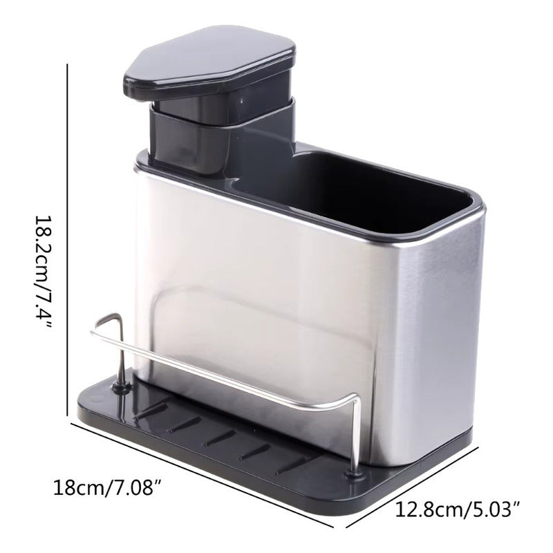 Pack Portacubiertos De Cocina Con Dispensador De Jabon Acero Unit