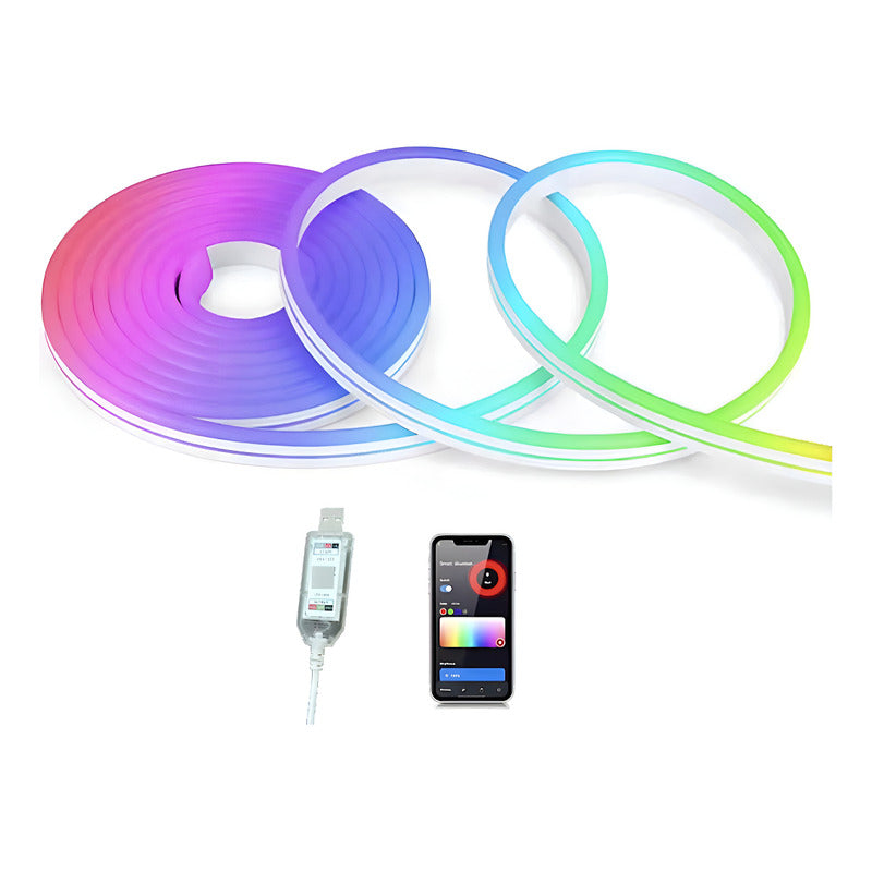 Tira Led Luz Rgb Neón Bluetooth Cinta 5 Metros Usb + Control Rgbic