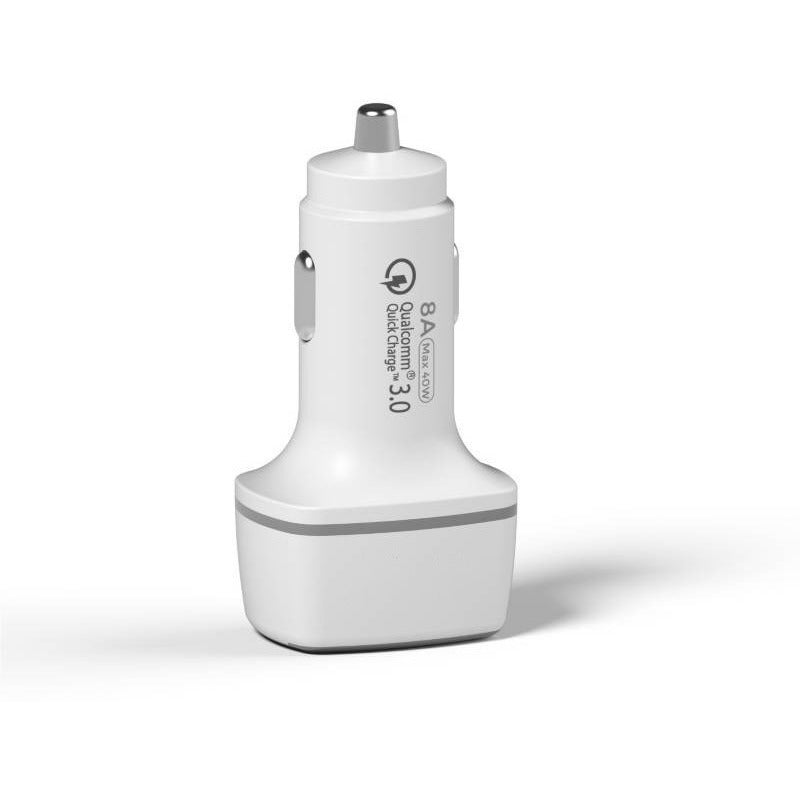 Cargador Usb Colores Auto Con Carga Rápida 2.0  Blanco