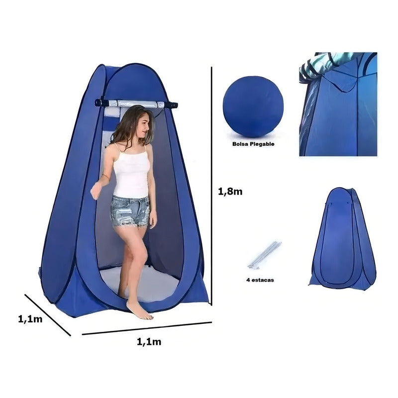 Carpa Baño Camping Vestidor Portatil + Ducha Camping Portati Color Verde