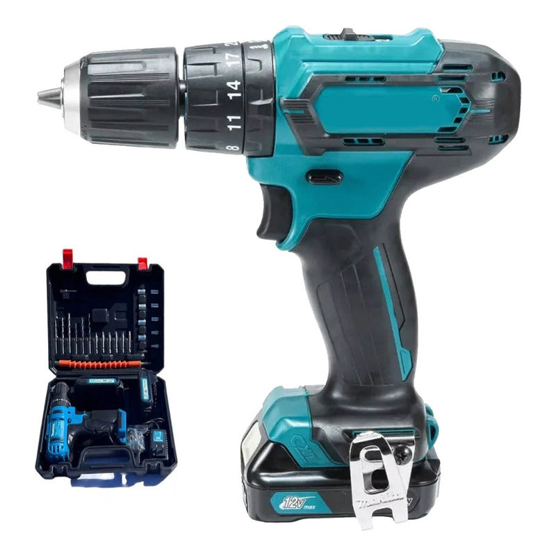 Taladro Inalámbrico Atornillador Portátil Recargable Cargado Azul 50 Hz