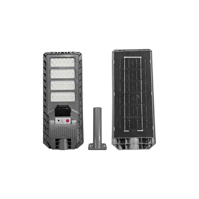 Pack 2 Foco Solar 400w Recargable Ip65 Sensor De Movimiento Negro Blanco Frío