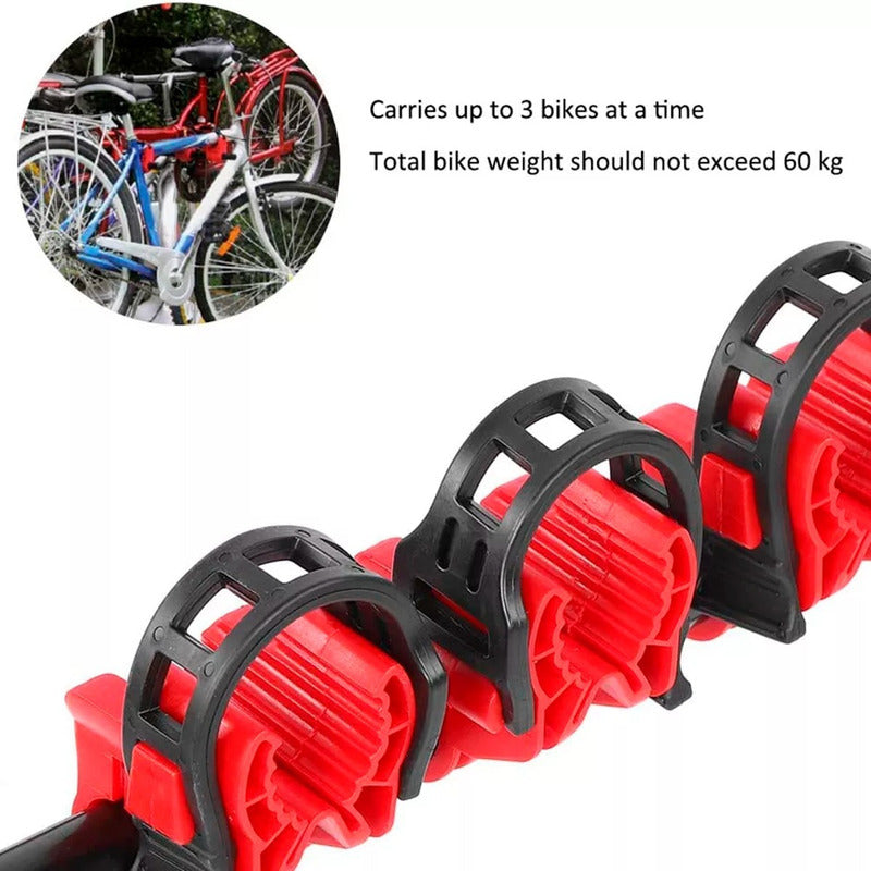Porta Bicicleta Con Capacidad Para 3 Bicicletas Soporte Auto Negro