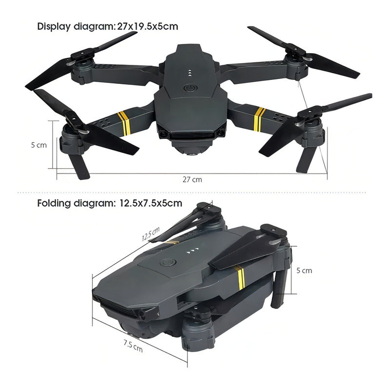 Drone Con Cámara Wifi App Control + Batería Recargable /ryc Color Negro