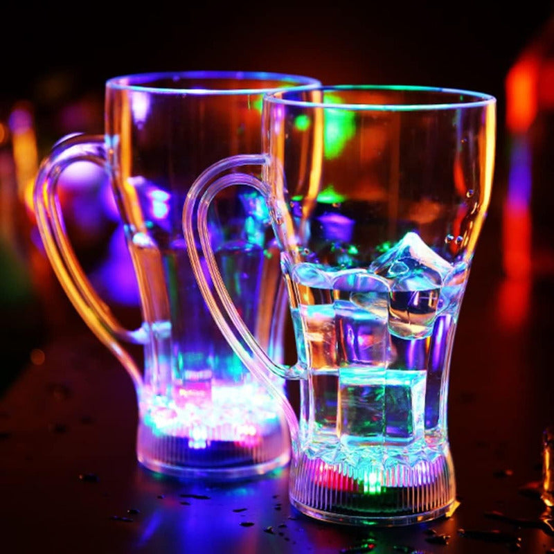 Pack X4 Vasos Luminosos Led Tazón De Colores Copete Cotillon Colores