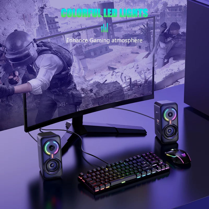 Parlantes Con Bajo Portátiles Multimedia Bocinas Para Pc Negro