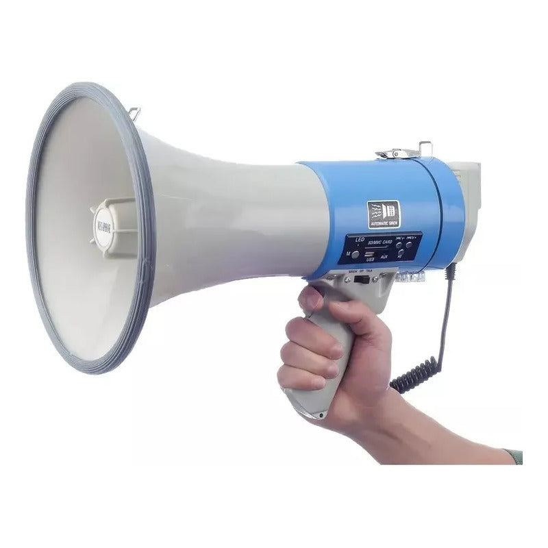 Megafono Portatil Grande Parlante Altavoz Recargable Pilas Blanco