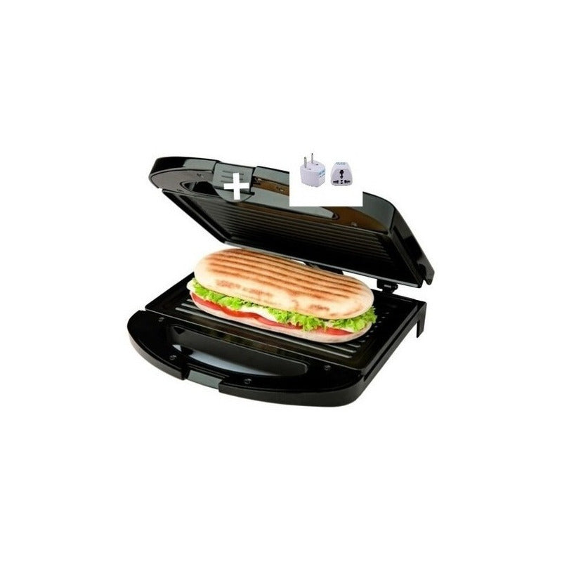 Tostador Grill Sandwichera Para Pan Carne 2 En 1 P Negro