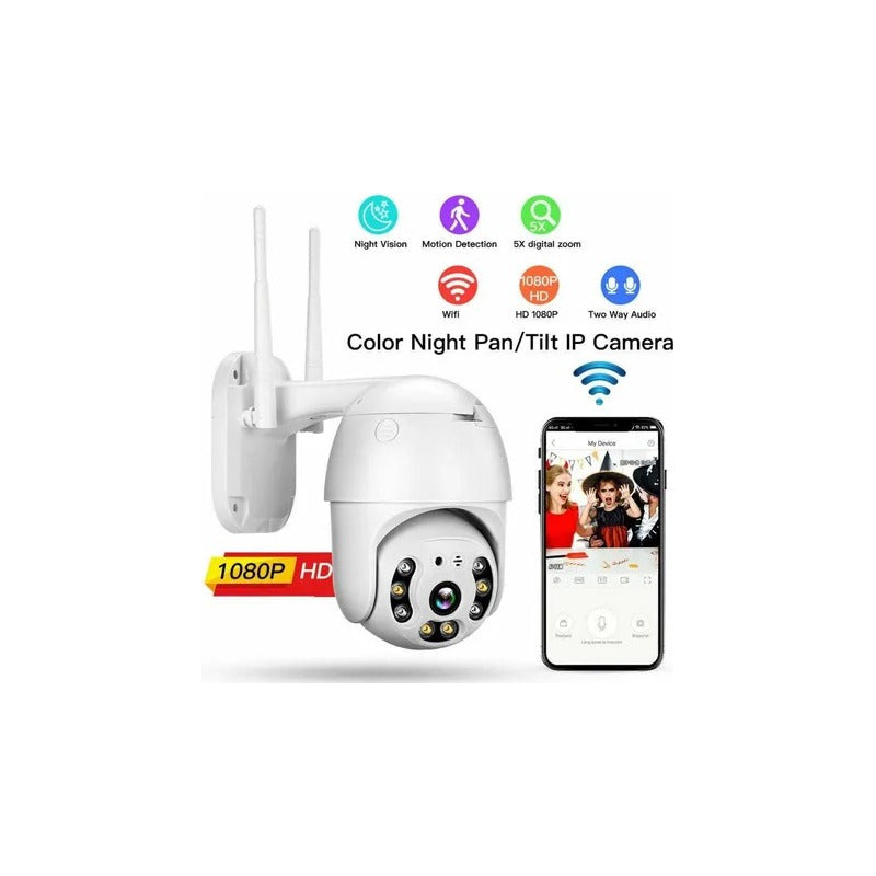 Cámara De Seguridad Jortan  Domo Exterior Wifi 360° Full Hd Blanco