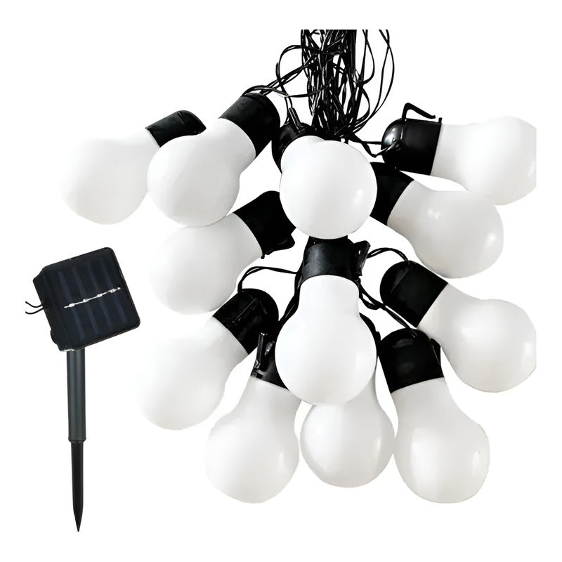 Luces Led Bolitas Guirnalda Calida Solar Navidad Cálida