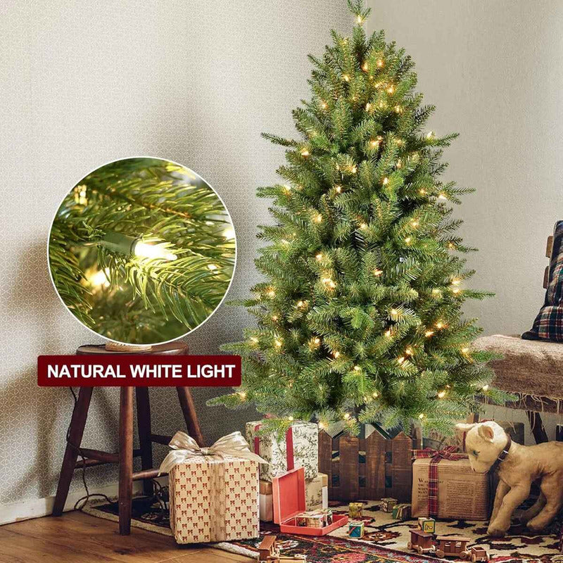 Arbol Navidad Luces Calidas Incorporadas + Estrella 170cm Verde