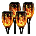 Lampara Led Pack X4 Luces Solares Antorchas Estaca Modelo Xl Negro