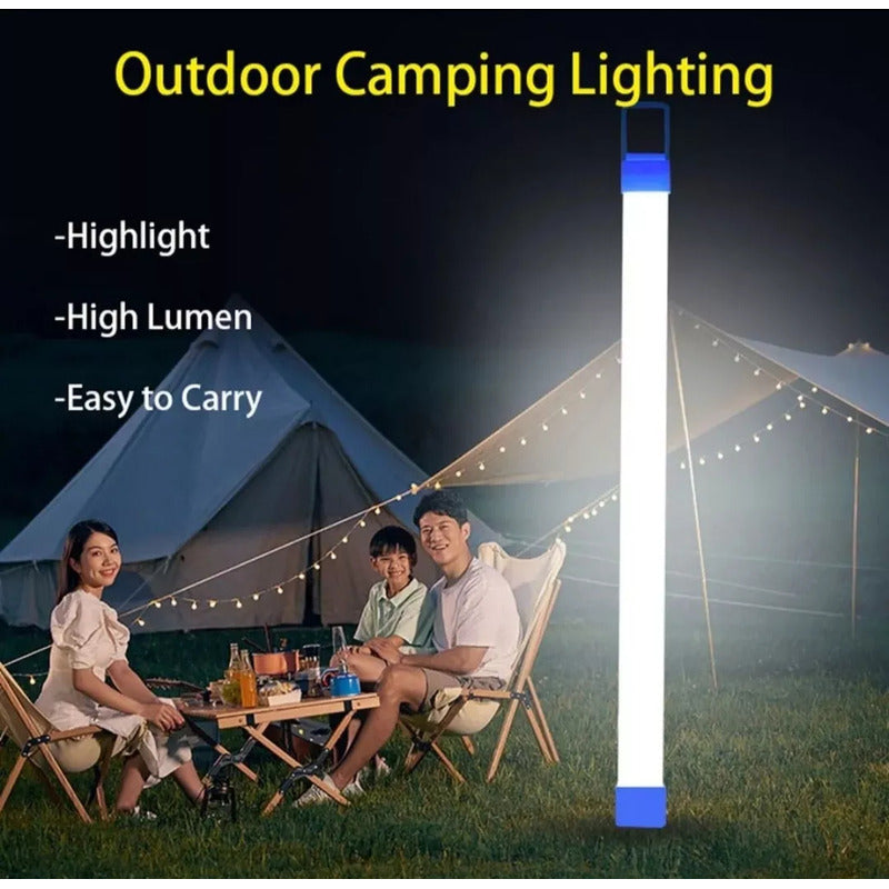 Tubo Recargable Luz Led Emergencia 60w Usb Solar Blanco