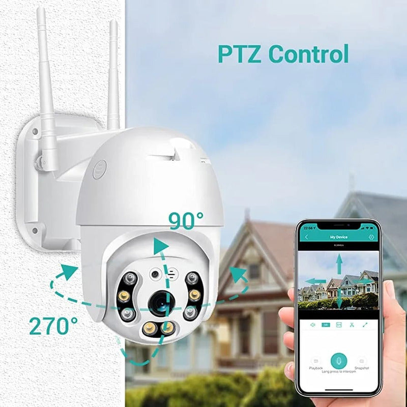 Cámara De Seguridad Jortan  Domo Exterior Wifi 360° Full Hd Blanco