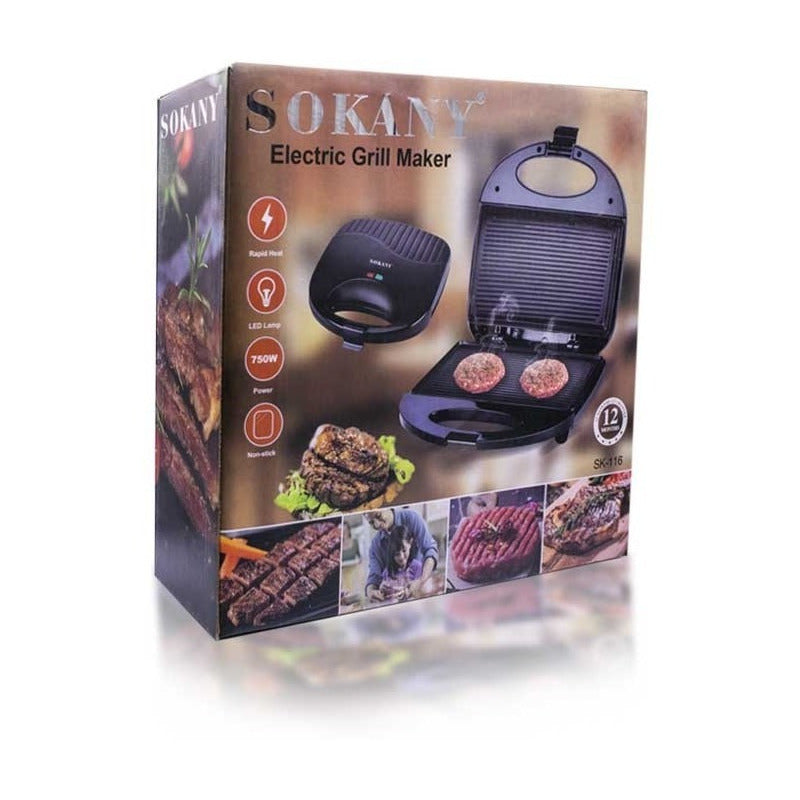Tostador Grill Sandwichera Para Pan Carne 2 En 1 P Negro