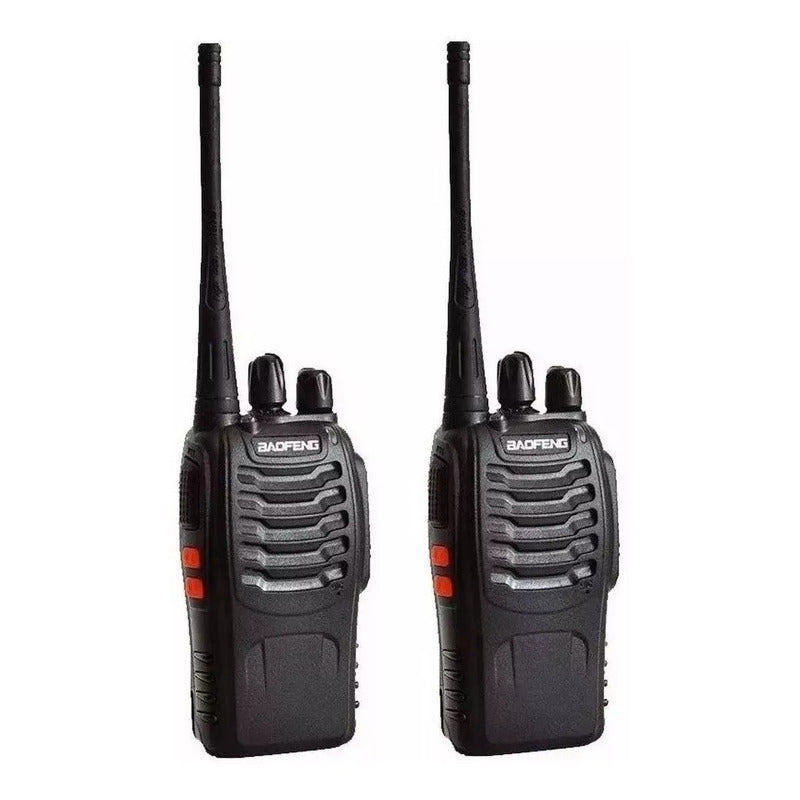 2 Radio Transmisor Walkie Talkie Bf-888s Baofeng Woki Toki Negro 400-470 Mhz