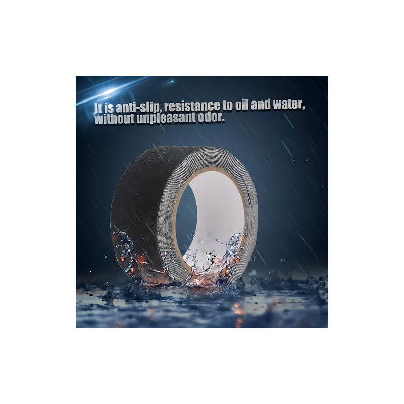 Pack X3 Cinta Antideslizante Pisos Escaleras Cinta Seguridad Negro