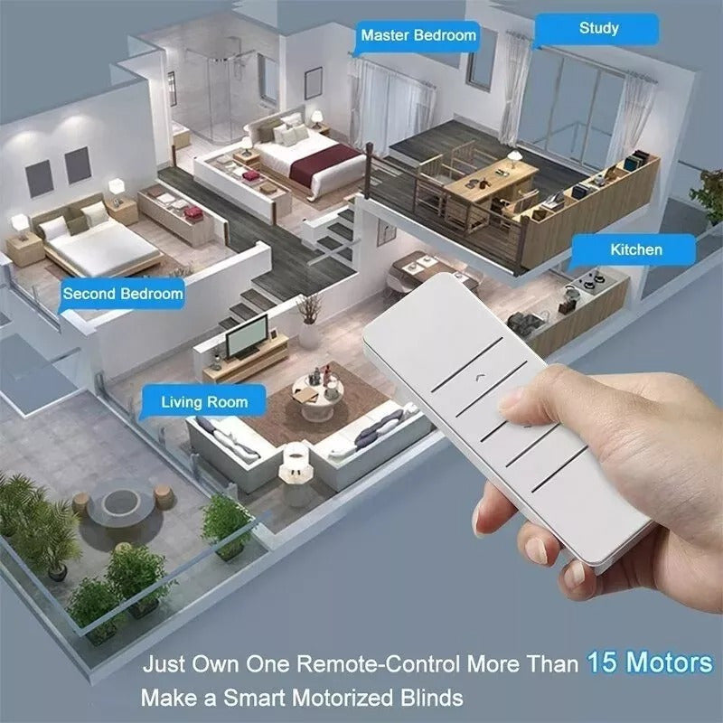 Motor Inteligente Para Cortinas Wifi Roller Control Remoto Blanco