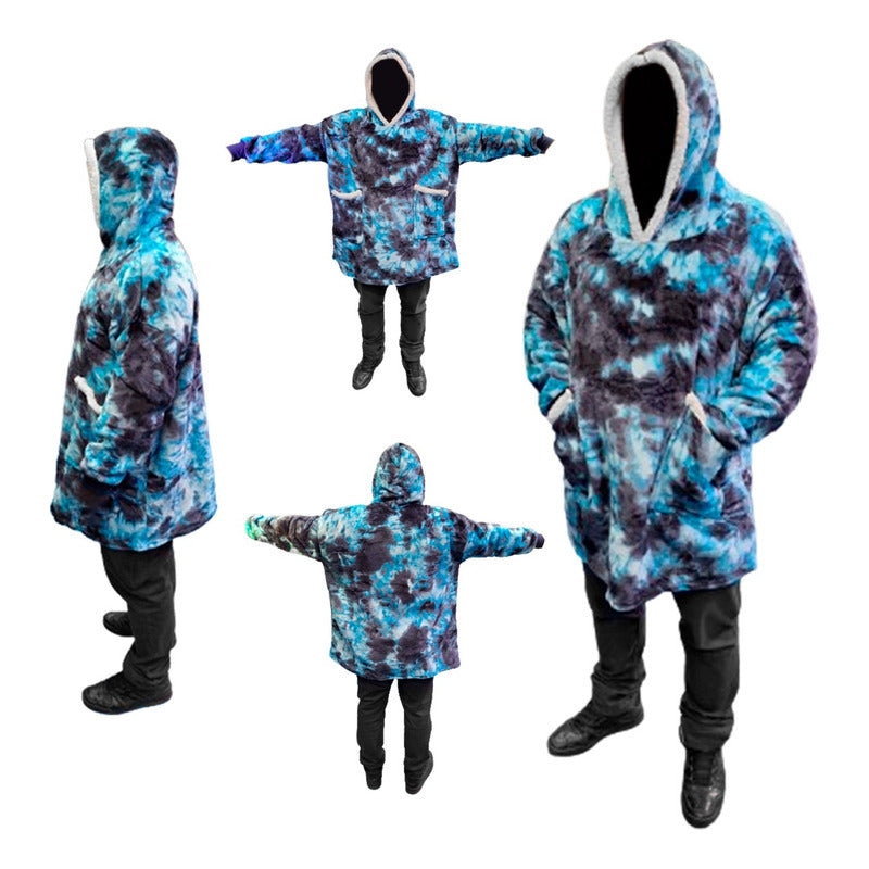 Poncho Sherpa Frazada De Chiporro Felpa Con Capucha Invierno