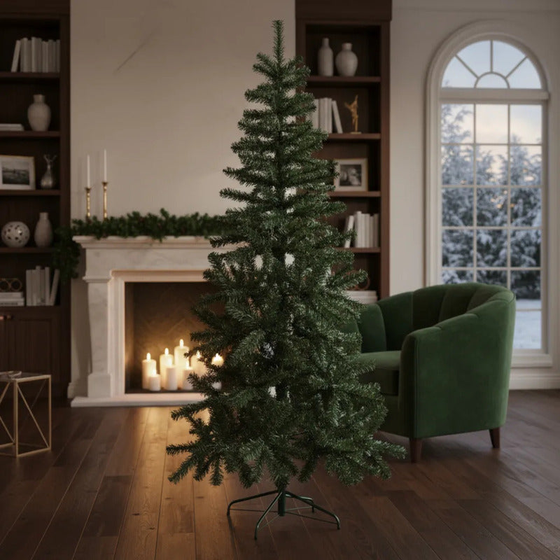 Árbol De Navidad Roro 180 Cm Verde Frondoso Desmontable Base Metálica
