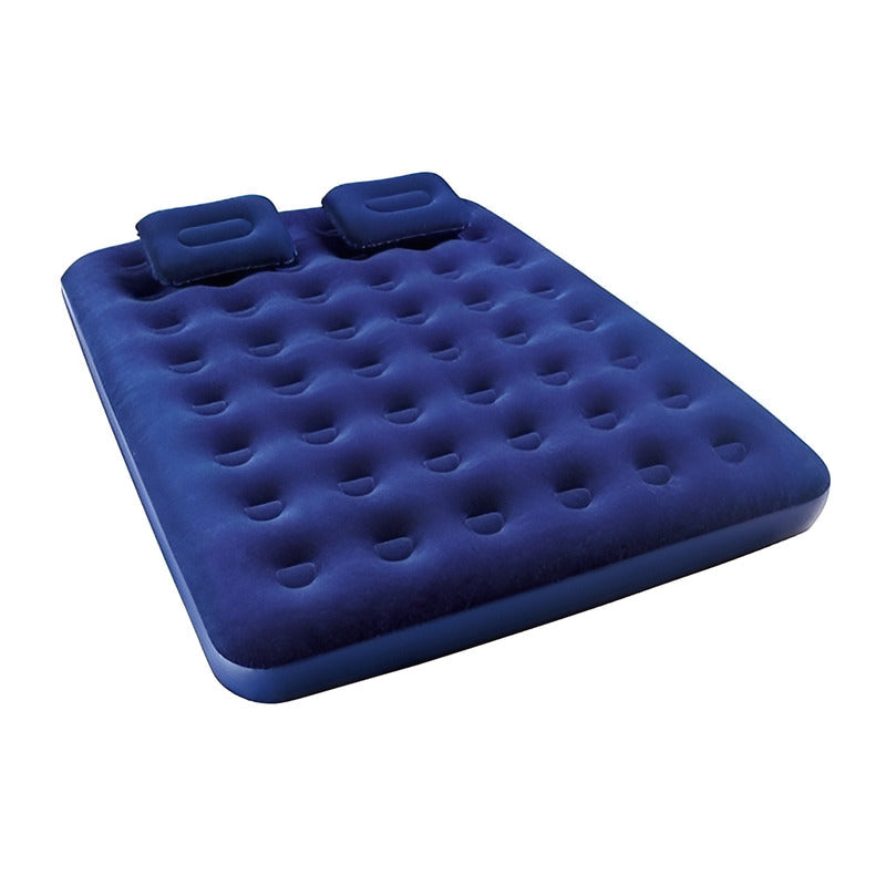 Colchón Inflable Queen Size Con Almohadas 203 Cm Azul