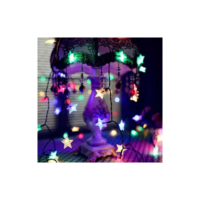 Estrellas Luces Led Solar Navidad Guirnalda Cinta Lineal