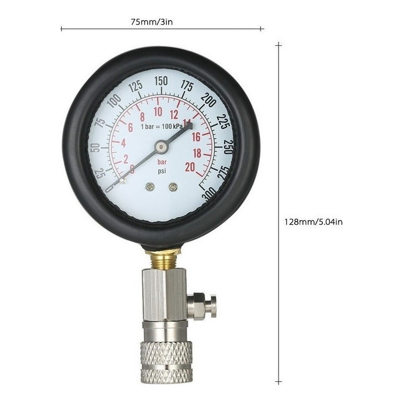 Kit De Manómetro Automotriz De 0-300 Psi Con Estuche