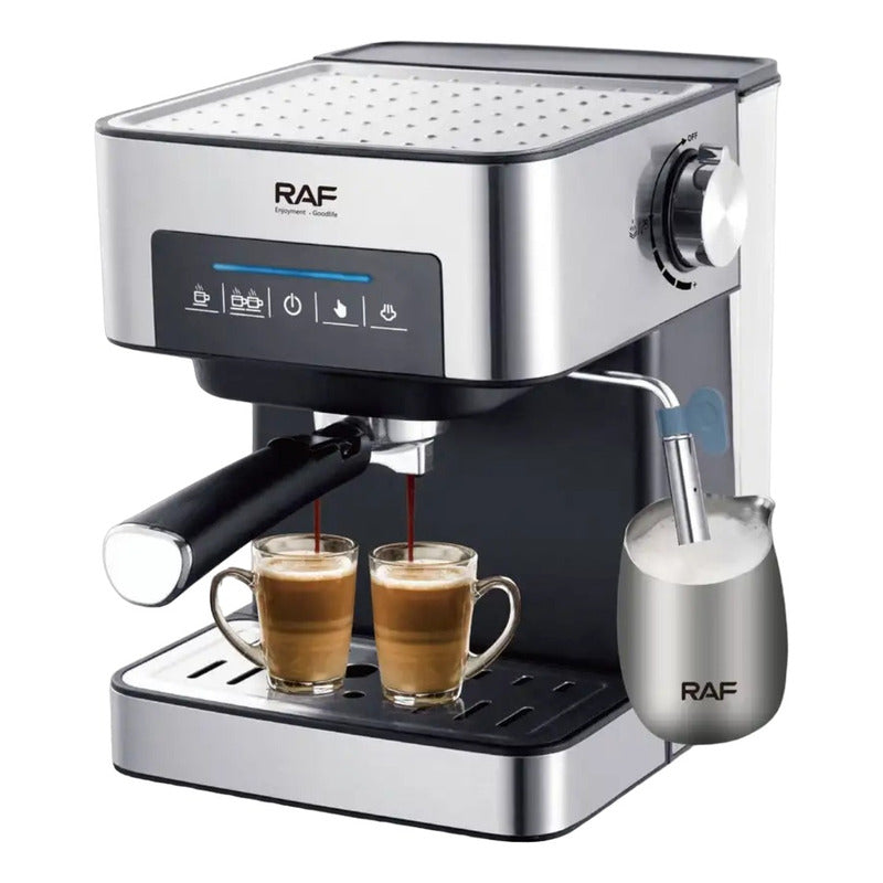 Máquina Cafetera Espresso Espumador De Leche Antigoteo Plateado