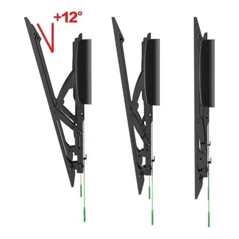 Soporte Tv De 32 A 65 Fijo Semi Inclinable Capacidad 36 Kg Negro